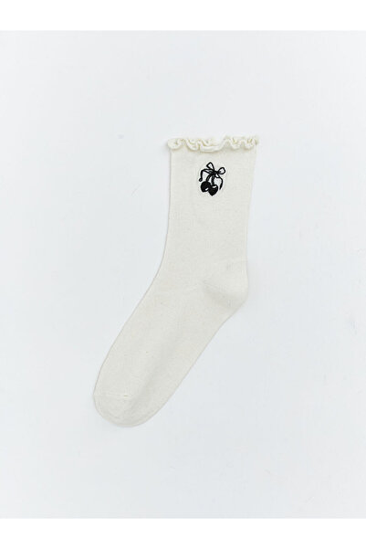 LC Waikiki Cherry Embroidered Ankle Socks for Women
