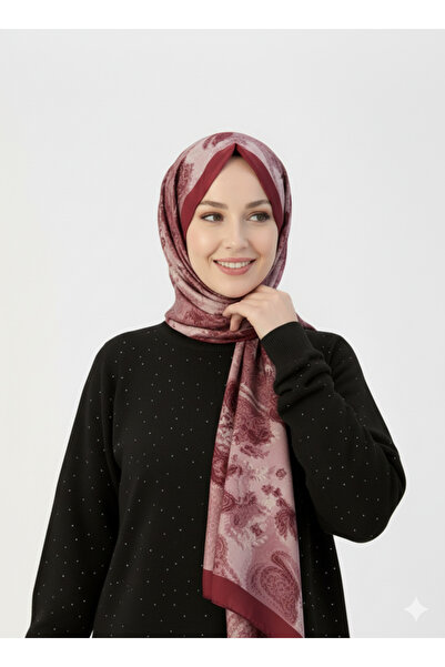 Blue Morpho Stone Detailed Modal Fabric Hijab Tunic Set