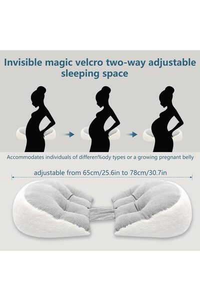 Generic وسادة حمل فاخرة من الفرو الصناعي لدعم الأمومة للنساء الحوامل (رمادي)