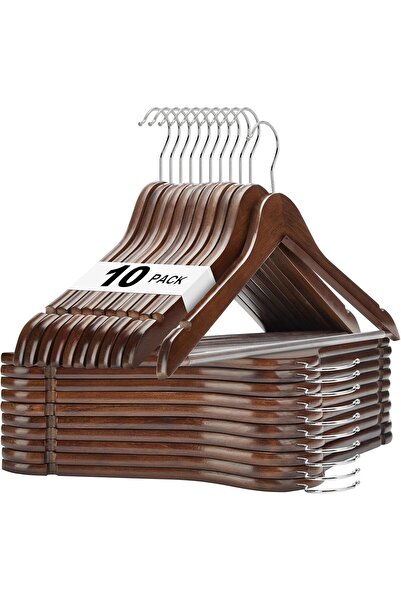 Generic Premium Wooden Hangers 10 Pack Walnut Coat Hangers