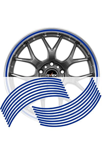 Avex Set 16 inele din autocolant pentru jante culoare Albastru Lucios