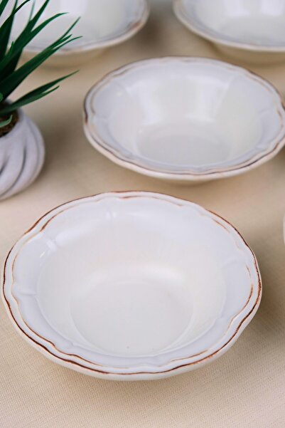 tabakevi Tabak Evi Porcelain Antique Stoneware Soup Bowl 15.50cm 6 Persons 6 Pieces