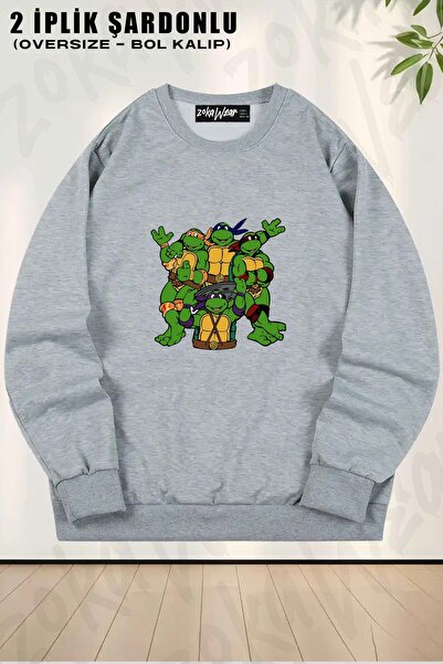 ZOKAWEAR Unisex Teenage Mutant Ninja Turtle cu imprimeu supradimensionat gule...