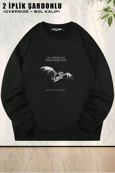 ZOKAWEAR Unisex My Chemical Romance Hurt Printed Oversized Crew Neck Sweatshirt