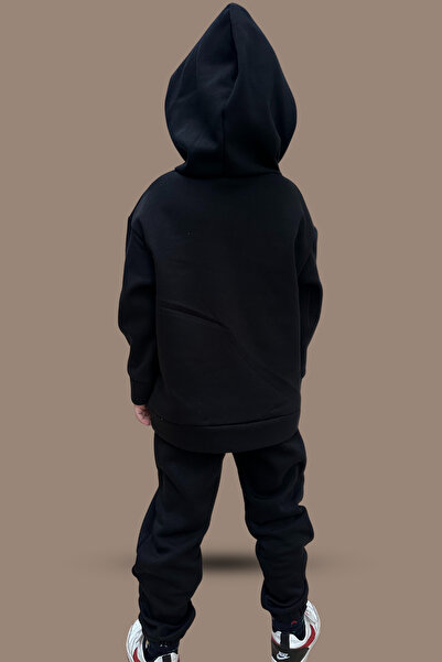 ARELSTORE ERKEK 3 İPLİK ŞARDONLU KAPŞONLU TAKIM ZÜRAFA BASKI DETAYLI