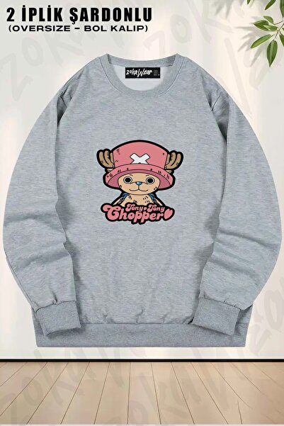 ZOKAWEAR Unisex Tony Tony Chopper Gift Fan t Printed Oversized Crew Neck Sweatshirt
