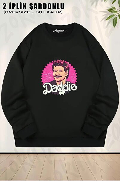 ZOKAWEAR سويت شيرت برقبة دائرية للجنسين من Daddie Pedro Pascal Barbie مطبوع ق...