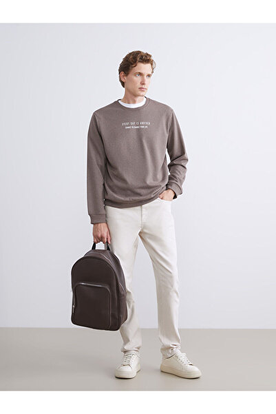 LC Waikiki Ανδρικό φούτερ με στάμπα Crew Neck