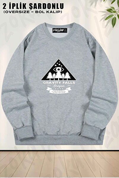 ZOKAWEAR Unisex Vizitați Gravity Falls, Oregon! cu imprimeu supradimensionat ...
