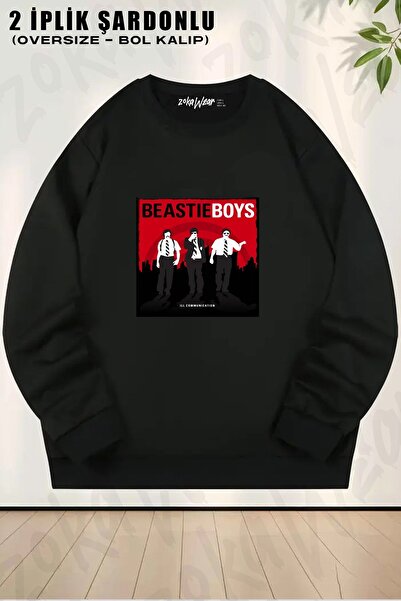 ZOKAWEAR Φούτερ Unisex Beastie Boys με τύπωμα oversized με λαιμόκοψη