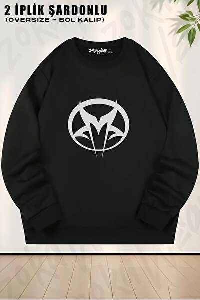 ZOKAWEAR Φούτερ Unisex Mudvayne Logo με τύπωμα oversized με λαιμόκοψη