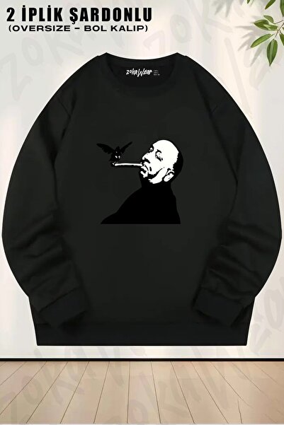 ZOKAWEAR Bluza unisex suveran cu imprimeu Alfred Hitchcock Bird Cigar Qiangy,...