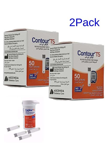 ASCENSİA مجموعة شرائط اختبار نسبة السكر في الدم Contour TS - 50 قطعة (عبوة من...