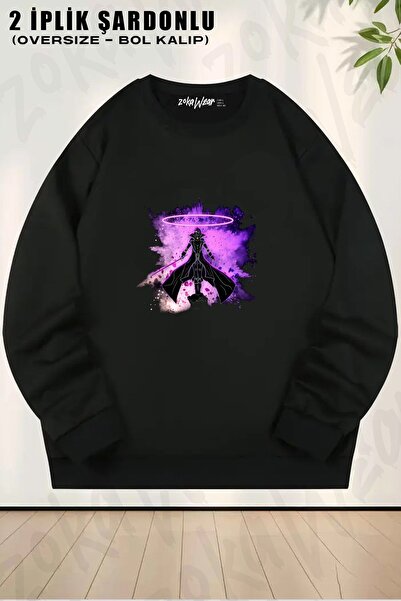 ZOKAWEAR Unisex The eminence in shadow cid με τύπωμα oversized Φούτερ με λαιμ...