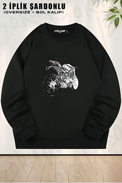 ZOKAWEAR Φούτερ Unisex Motor Sports v2 με τύπωμα oversized με λαιμόκοψη