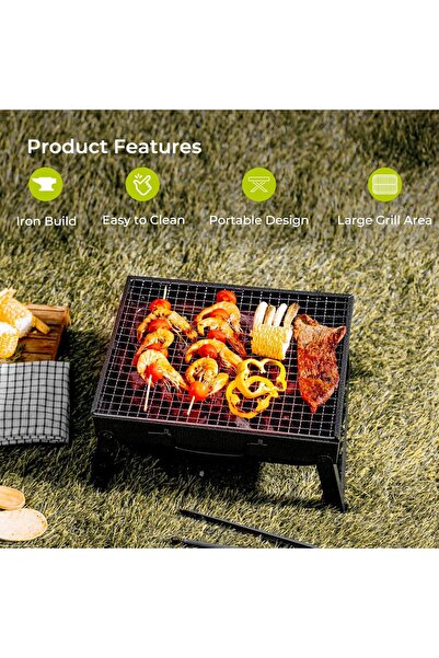 ROYALFORD Foldable Charcoal Tabletop Grill & Barbecue Stand RF10357