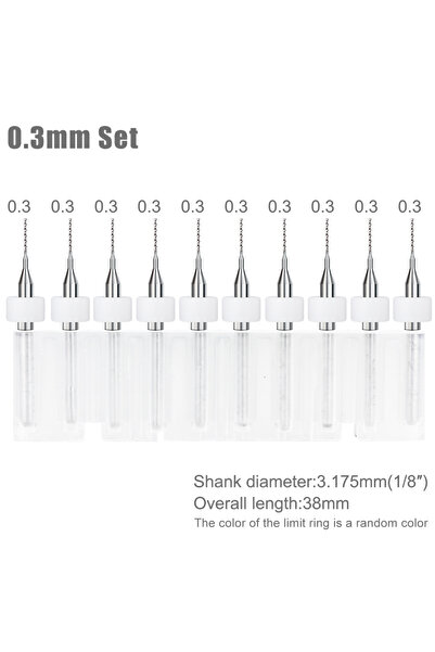 Choice8 10pcs 0.3mm XCAN 0.1mm-2.0mm Import Carbide PCB Drill Bits Print Circ...