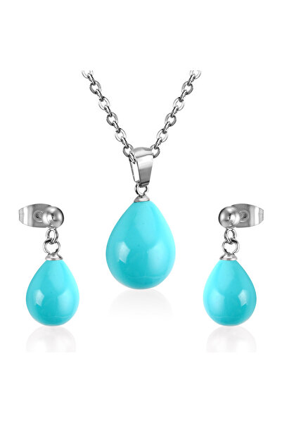 Choice 902S LUXUKISSKIDS Trendy Fake White Pearl Stainless Steel Chain Necklaces Earrings Sets For Women In