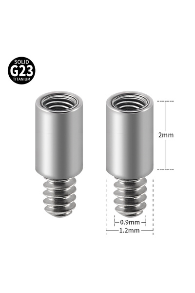 Choice 5 pieces 1.2x0.9mm 1P-5PC G23 Titanium Extension Rod For Piercing Body...