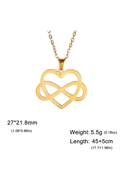 Choice 45-50cm Gold-color Fashionable Love Pendant Stainless Steel Necklace Women's Party Exquisite Chain I