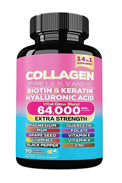 collagenz Collagen Supplement Type I II III V X Biotin Keratin Hyaluronic Aci...