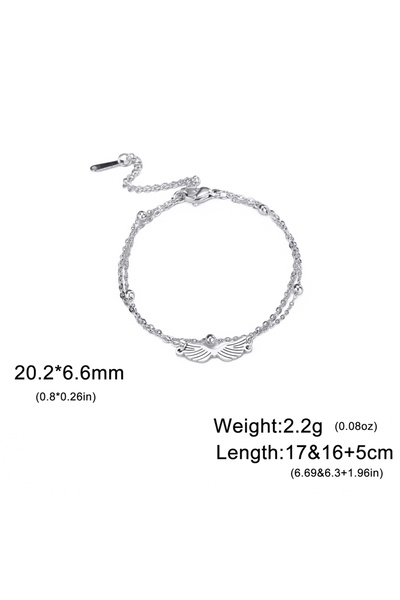 Choice 17 -22 cm Silver Plated Skyrim Angel Wing Charm Bracelet for Women Gir...