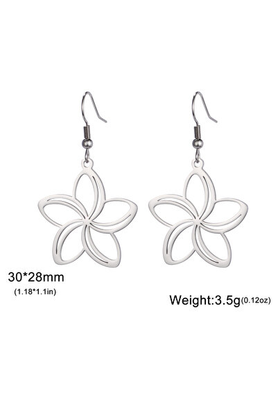 Choice أقراط من الفولاذ المقاوم للصدأ على شكل زهرة من خمس بتلات من Skyrim بلو...