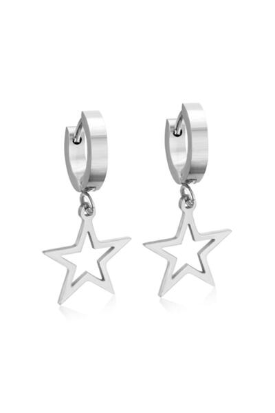 Choice silver LUXUSTEEL Hoop Earrings 2020 Brinco Party Stainless Steel Gold Color Star Shape Pendants Anti