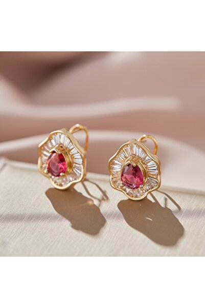 Choice ZY0117-1 1pair Luxury Women's Earring Red Cubic Zirconia Wedding Anniv...