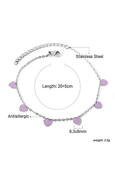 Choice 187CS LUXUKISSKIDS Fashion Red Black Heart Anklets For Woman/Girls Charms Leg Bracelet Stainless Ste