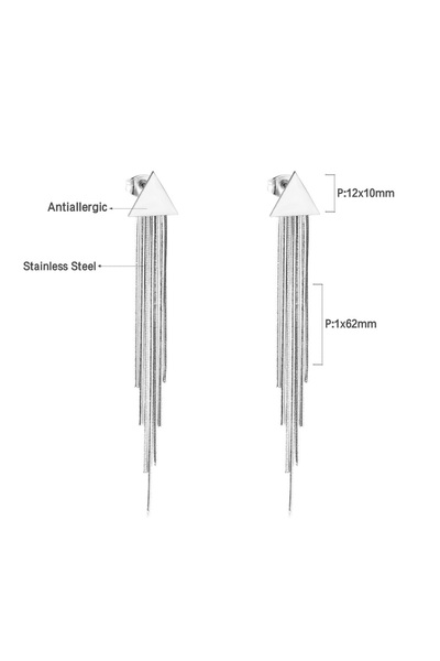 Choice 449S LUXUKISSKIDS Stainless Dangling Earrings Long Tassel Drop Steel Gold Pendients Korean Fashion W