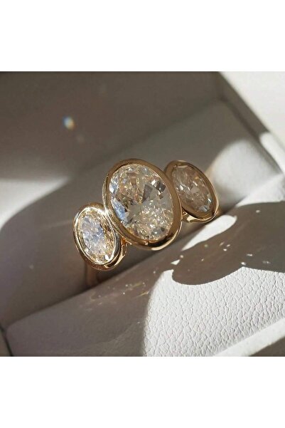 Choice ZA0842-1 خاتم زفاف بسيط من الزركونيا الصناعي على شكل بيضة أوزة على شكل 6 قطع بتصميم عتيق