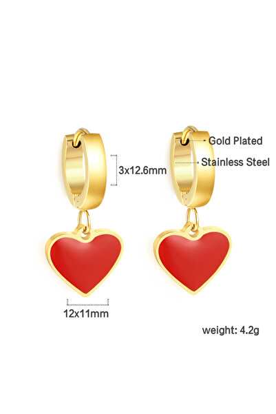 Choice Orange Trendy Huggie Hoop Earrings Daisy Love Heart 316L Stainless Steel Cubic Zirconia Clip Earring