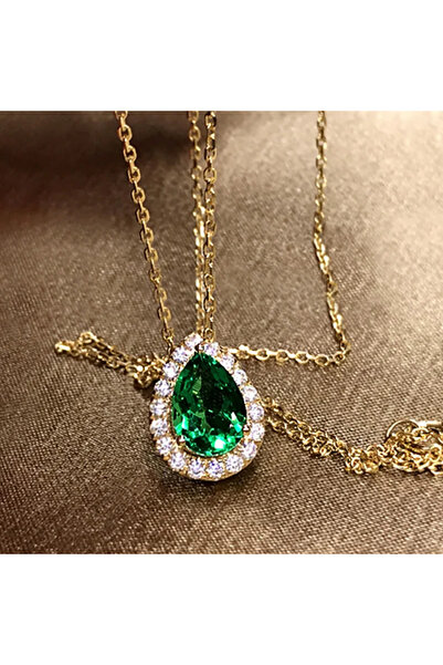 Choice XL830 Huitan Hot Trend Green Water Drop CZ Pendant Necklace Fashion Je...