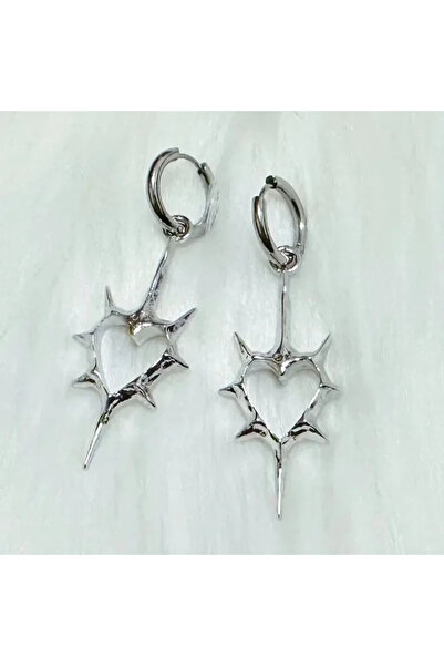 Choice WA4442-1 Y2k Gothic Hottie Stainless Steel Rivets Hoop Earrings Women Hip Hop Punk Teeth Heart Bow S