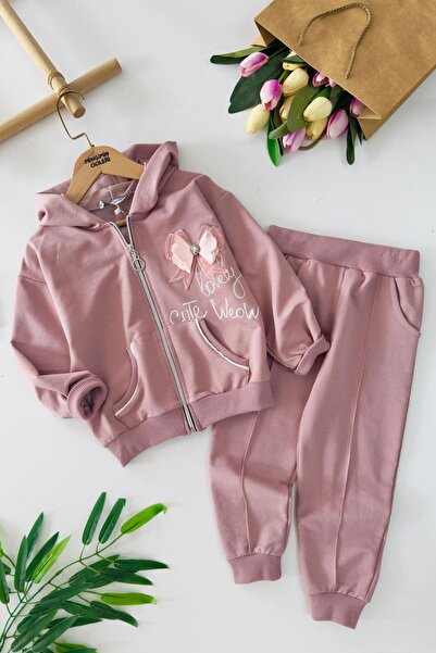 Minigimin Cicileri طقم بغطاء رأس للفتيات من Miniğimin Cicileri بتفاصيل فيونكة...