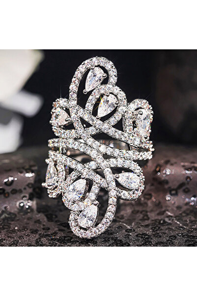 Choice 8 DJ102 Huitan Inlaid Sparkling CZ Women Rings Luxury Trendy Accessori...
