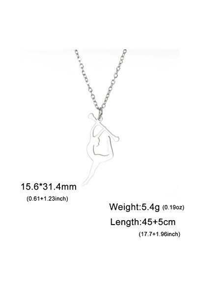 Choice قلادة رياضية أنيقة من الفولاذ المقاوم للصدأ مقاس 40-45 سم بتصميم جمباز...