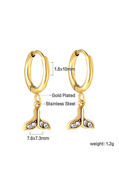 Choice 795 LUXUKISSKIDS Cute Simple 18K Gold Plated Tiny Butterfly Drop Earring for Women/Girls Stainless S