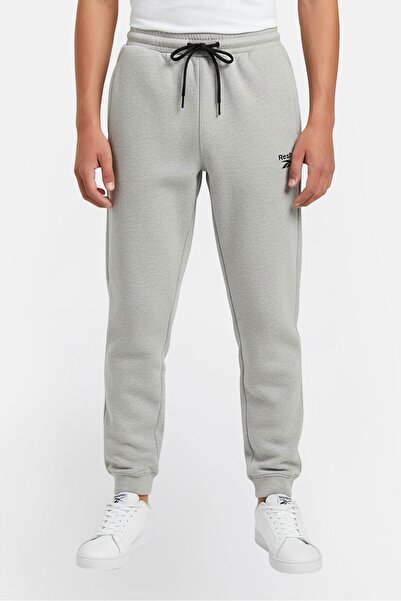 Reebok Kids Boy Brand Logo Terry Sweatpants, Grey Melange
