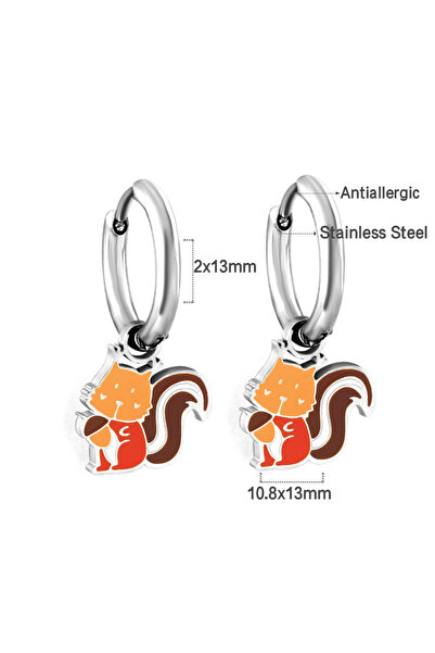 Choice Other 693 LUXUKISSKIDS Fashion Cute Black and White Panda Earring Stainless Steel Silver Color Round