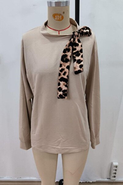 Mossta Μπλούζα με δύο κλωστές βισκόζης με λεπτομέρεια δεσίματος - Μπεζ