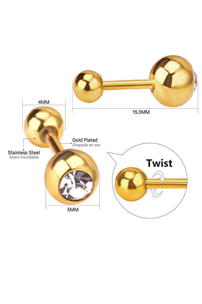 Choice 38AG twist pack LUXUKISSKIDS Roman Numerals Men's Earrings Gothic Black Studs Steel Korean Fashion F