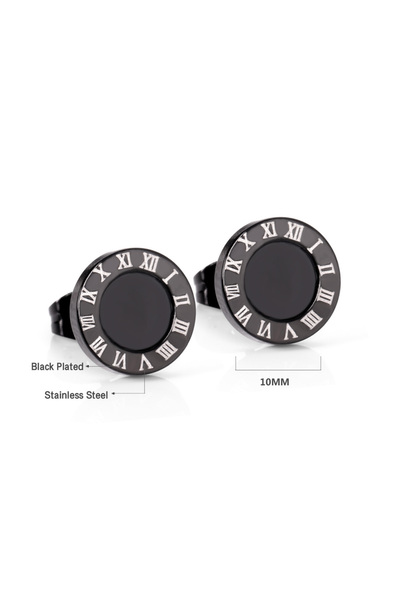 Choice 11 Luxury Crystal Stud Earrings For Women Stainless Steel Cubic Zirconia Classic Geometric Round Pie