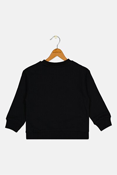 Reebok Toddlers Girl Brand Logo Long Sleeve Sweatshirt, Black