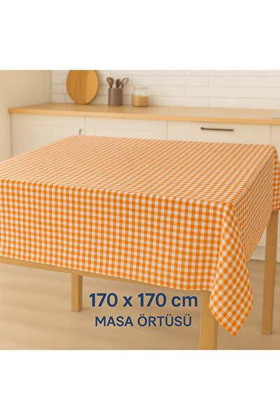 MEKİK MANİFATURA Karirano Stolnjak 170x170 cm - Kvadratni Sa deznom Stilski s...
