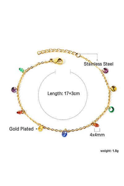 Choice 629MG colorful LUXUSTEEL Colorful Crystal Charm 316L Stainless Steel B...