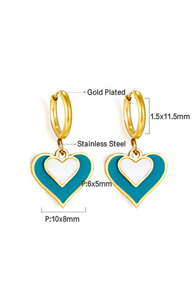 Choice 587 LUXUKISSKIDS Statement Woman Drop Earrings Green Heart Shape White Acrylic Pendients Stainless S