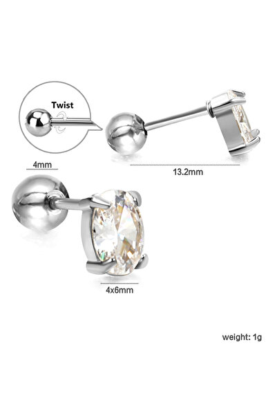 Choice EA63060AS LUXUSTEEL New Women's Fashionable And Popular Steel Ball Plug Water Droplet Shape With Whi