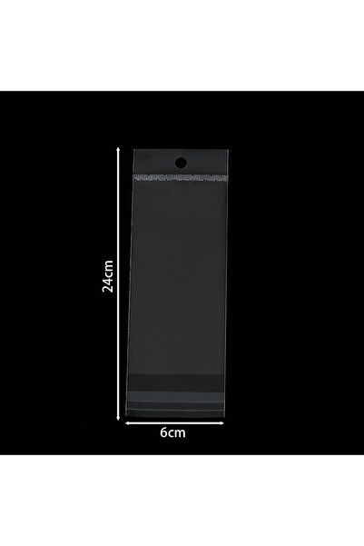 Choice 6x24cm 100pcs Transparent Self Adhesive Bag Plastic Hanging Opp Pouche...